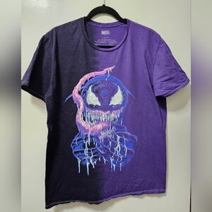 Men's Marvel Comics Venom Purple Tie Dye Effect Graphic Tee. Size Large